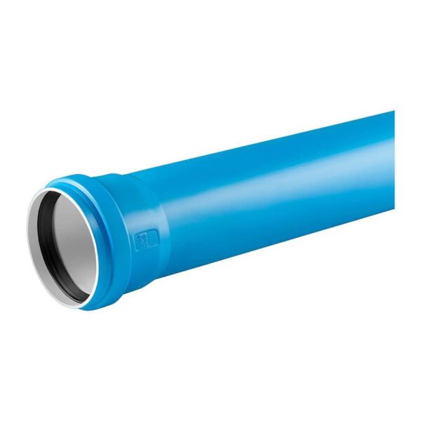 Ljuddämpat avloppsrör 125/4,9 x 2000mm med muff UdBEM