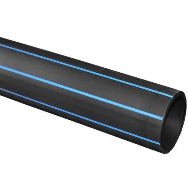 PE Rör 315/28,6mm L-12m Svart med blå stripe SDR11 PN16 PE100RC