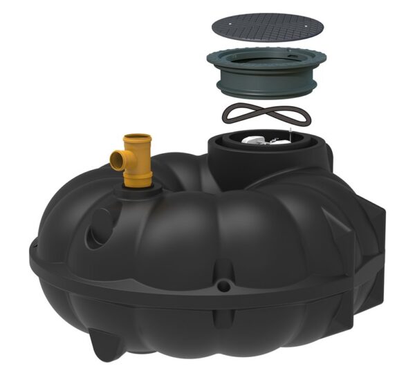 Slamavskiljare NEO 3000L, inkl. hals/lock kit DN600, 20 cm höjd